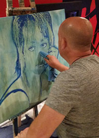 Todd Peterson working on a new oil painting